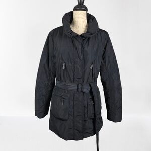 Calvin Klein Belted Puffer Jacket Coat Black Belted Women's Med